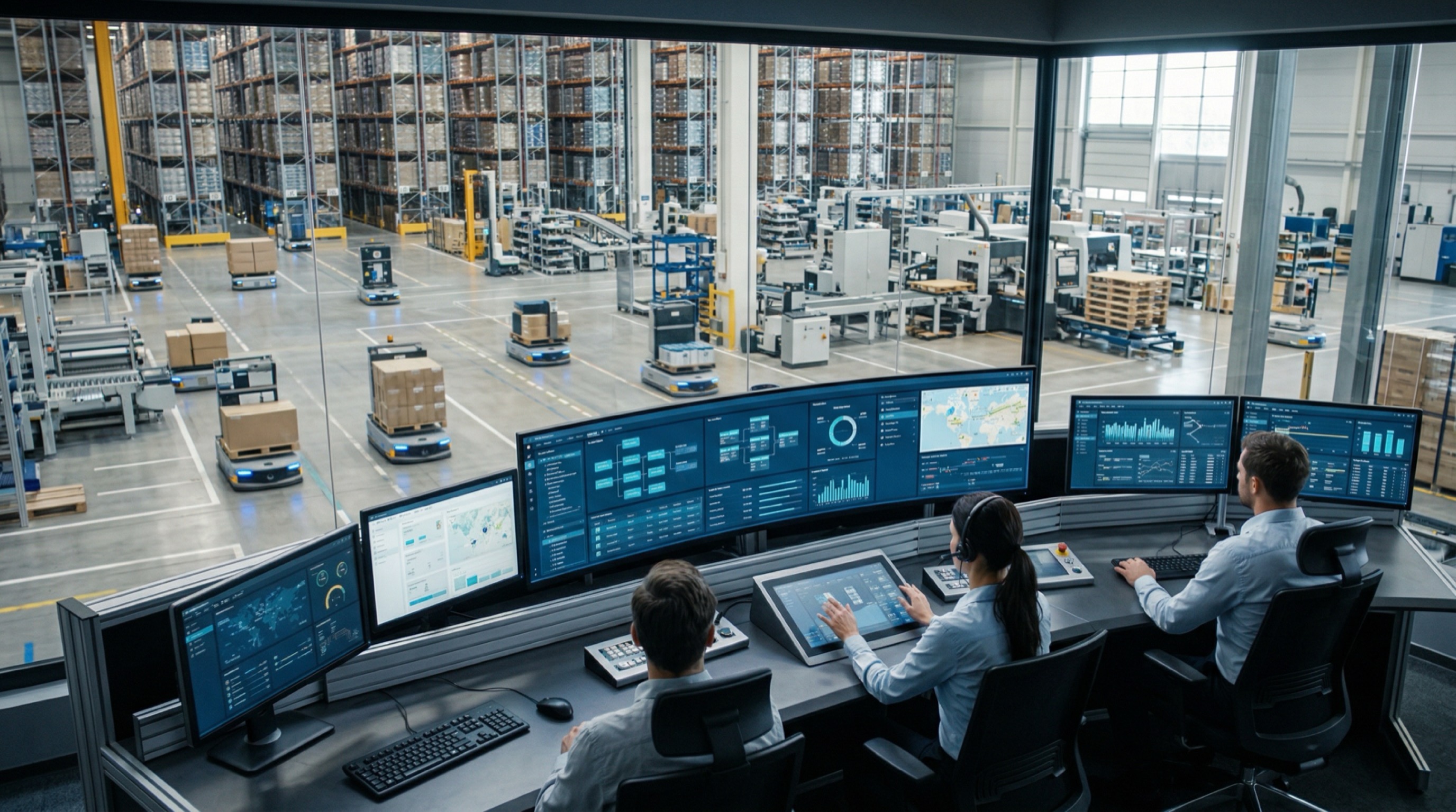 Control-layer planning for AGV, WMS and WCS